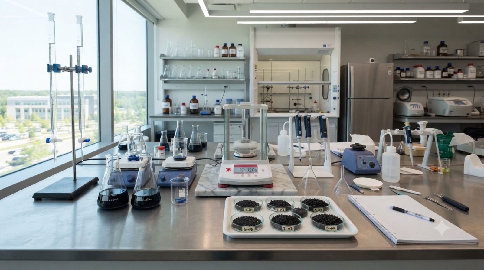 QC laboratory with iodine titration